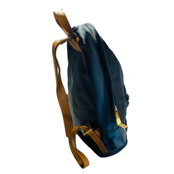 MICHAEL KORS Navy Nylon Saddle Saffiano Leather Strap JET SET Backpack Computer - Picture 4 of 12